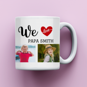 Photo Mug For Papa, Personalized Gift For Papa, Grandparent Birthday Gift From Grandkids