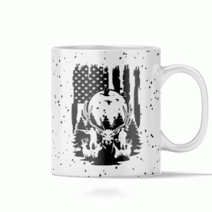 US Deer Hunting Mug, Deer Cup, Mountain Deer Trees, Deer Mountain Coffee Cup