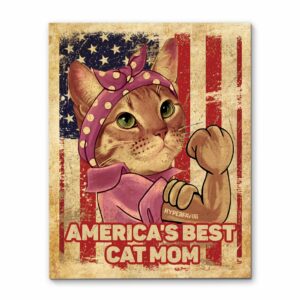 America Best Cat Mom Canvas, Poster