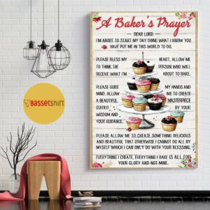 Baking a bakers prayer poster canvas