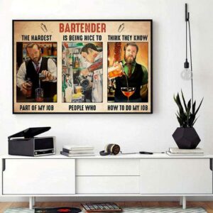 Bartender the hardest part of my job horizontal canvas