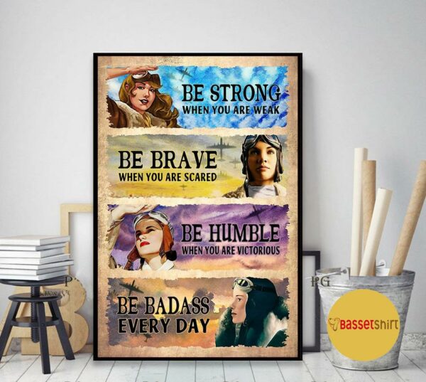 Be strong when you are weak flight attendant print canvas