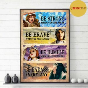 Be strong when you are weak flight attendant print canvas 3