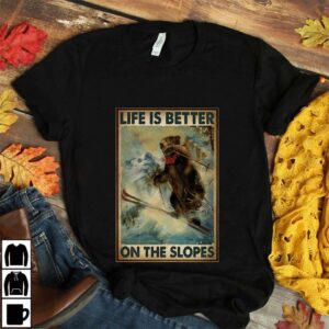 Bear Skiing life is better on the slopes poster canvas