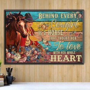 Behind cowgirl is horse taught her to love with whole heart landscape canvas