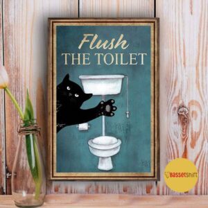 Black cat flush the toilet vertical poster 3