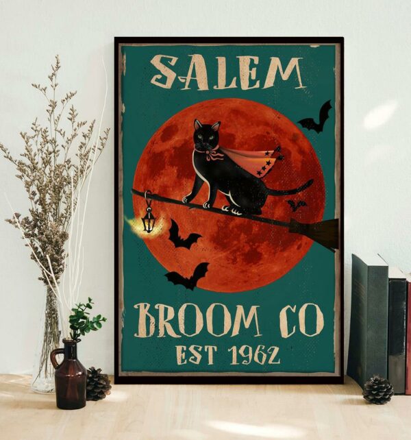 Black cat witch salem broom co est 1962 poster