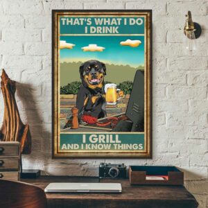 Boxer Dog thats what I do I drink I grill and I know things poster 3