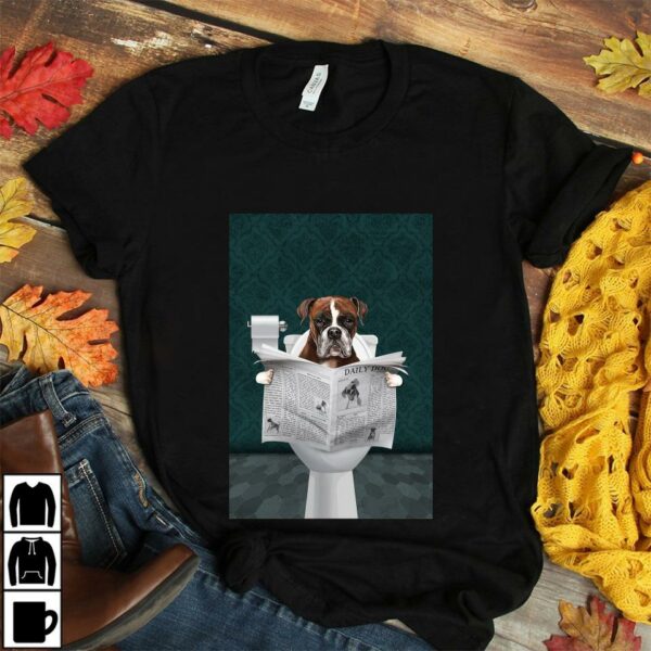 Boxer dog please sit yourself bathroom poster