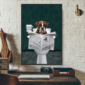 Boxer dog please sit yourself bathroom poster 3