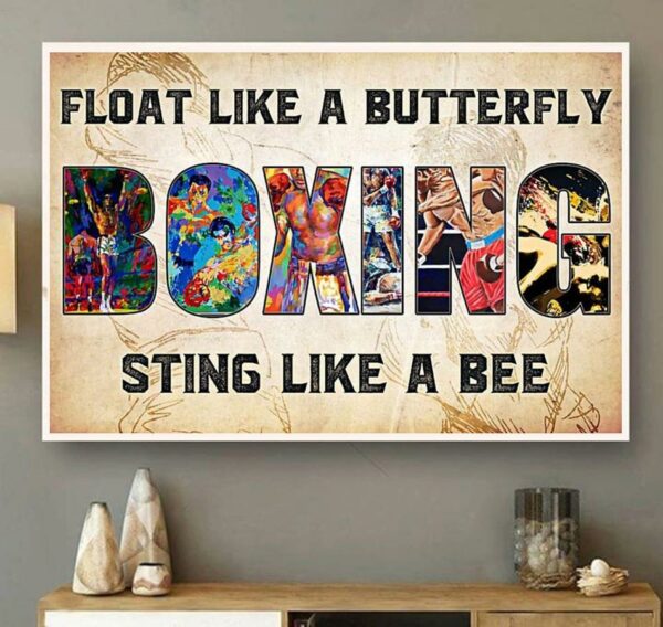 Boxing float like a butterfly sting like a bee canvas