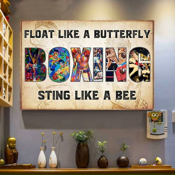 Boxing float like a butterfly sting like a bee canvas