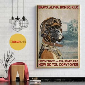 Bravo alpha romeo kilo Pilot Pug Dog poster