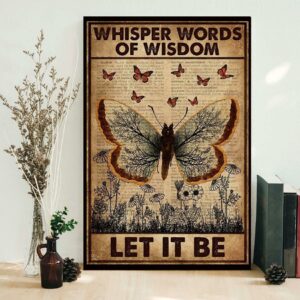 Butterfly hippie girl whisper words of wisdom let it be canvas