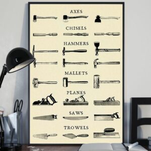 Carpenter Tools Vintage Poster, Canvas