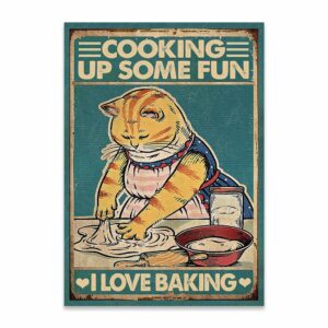 Cat Cooking Up Some Fun I Love Baking Canvas, Poster