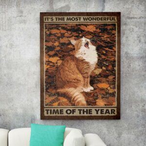 Cat Its The Most Wonderful Time Of The Year Canvas, Poster