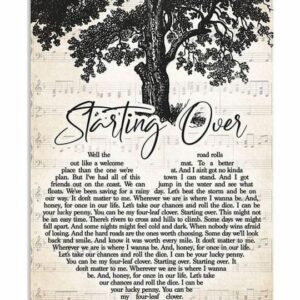 Chris Stapleton Starting Over Lyrics Heart Typography For Lovers Poster Canvas