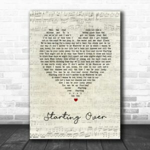 Chris Stapleton Starting Over Script Heart Song Lyric Music Poster Canvas 1