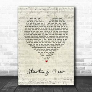 Chris Stapleton Starting Over Script Heart Song Lyric Music Poster Canvas 2