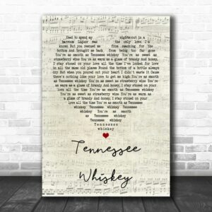 Chris Stapleton Tennessee Whiskey Script Heart Song Lyric Quote Poster Canvas 1