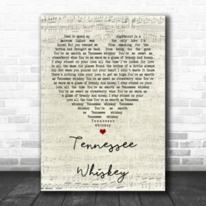 Chris Stapleton Tennessee Whiskey Script Heart Song Lyric Quote Poster Canvas 2