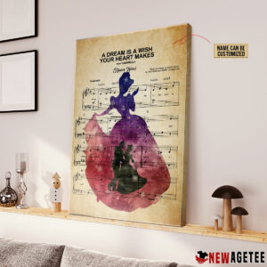 Cinderella A Dream Is A Wish Your Heart Makes Sheet Music Poster Canvas