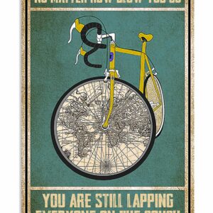 Cycling No Matter How Slow You Go You Are Lapping Everyone On The Couch Vintage Poster Canvas 1