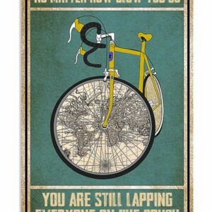 Cycling No Matter How Slow You Go You Are Lapping Everyone On The Couch Vintage Poster Canvas 5