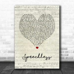 Dan Shay Speechless Script Heart Song Lyric Quote Poster Canvas 1