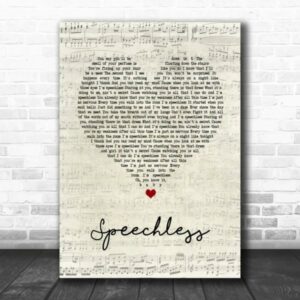 Dan Shay Speechless Script Heart Song Lyric Quote Poster Canvas 2