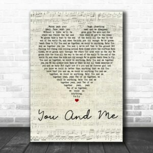 Dave Matthews Band You And Me Script Heart Song Lyric Quote Poster Canvas 1