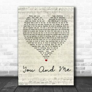 Dave Matthews Band You And Me Script Heart Song Lyric Quote Poster Canvas 2