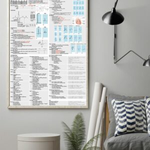 ECG Cheat Sheet Cardiologist Poster, Canvas