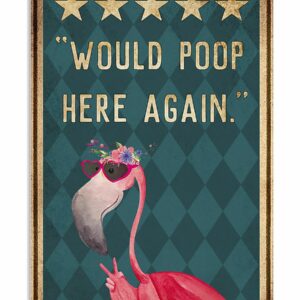 Flamingo Would Poop Here Again Vintage Poster, Canvas