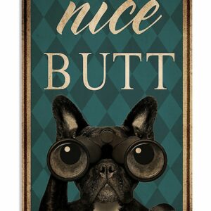 Frenchie Bulldog Nice Butt Vintage Poster Canvas 1