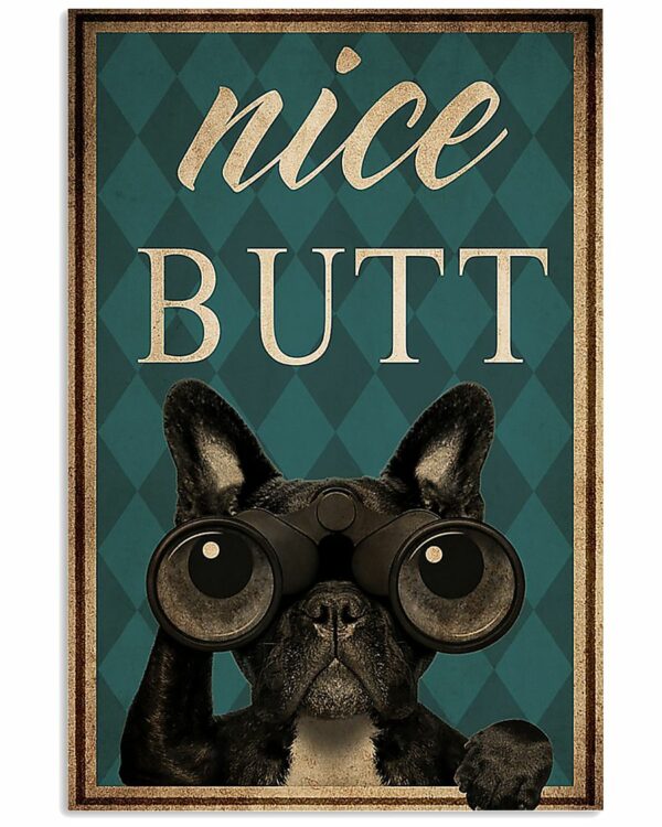 Frenchie Bulldog Nice Butt Vintage Poster, Canvas