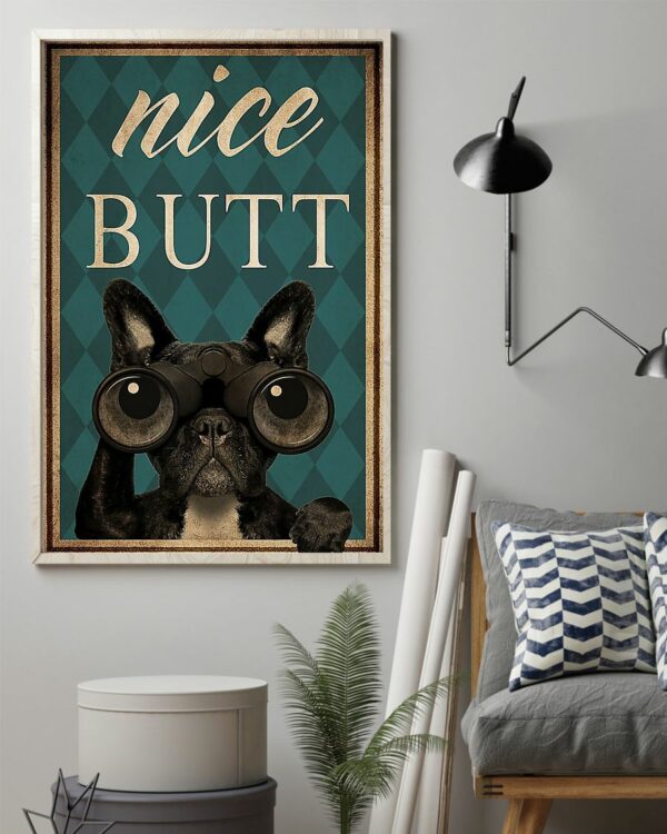 Frenchie Bulldog Nice Butt Vintage Poster, Canvas