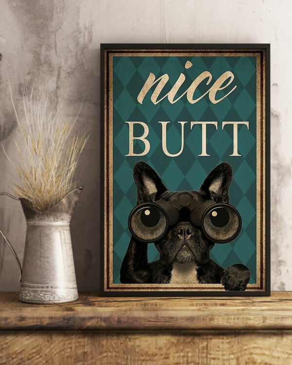 Frenchie Bulldog Nice Butt Vintage Poster, Canvas