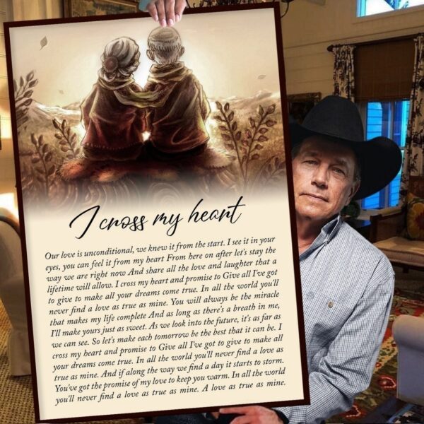 George Strait I Cross My Heart Lyrics Music Wall Decor Poster Canvas