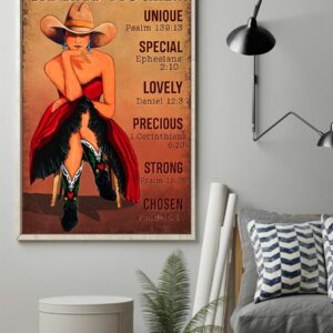 God Says You Are Unique Special Lovely Precious Vintage Poster Canvas 1