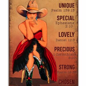 God Says You Are Unique Special Lovely Precious Vintage Poster Canvas 2