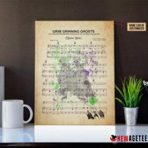 Grim Grinning Ghosts Sheet Music Haunted Mansion Hitchhiking Ghosts over Poster Canvas 5