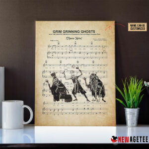 Haunted Mansion Hitchhiking Ghosts over Grim Grinning Ghosts Sheet Music Poster Canvas 1