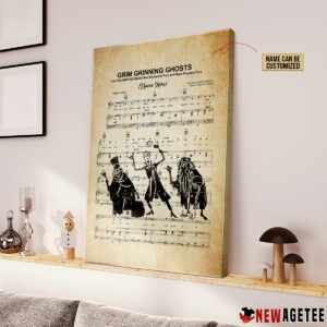 Haunted Mansion Hitchhiking Ghosts over Grim Grinning Ghosts Sheet Music Poster Canvas