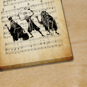 Haunted Mansion Hitchhiking Ghosts over Grim Grinning Ghosts Sheet Music Poster Canvas 3