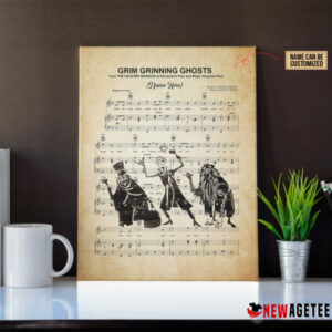 Haunted Mansion Hitchhiking Ghosts over Grim Grinning Ghosts Sheet Music Poster Canvas 5