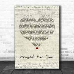 Matt Stell Prayed For You Script Heart Song Lyric Poster Canvas 2