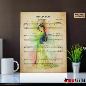 Mulan Reflection Sheet Music Art Print Poster Canvas