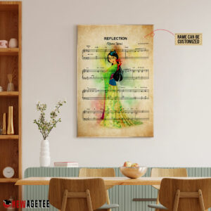 Mulan Reflection Sheet Music Art Print Poster Canvas 4